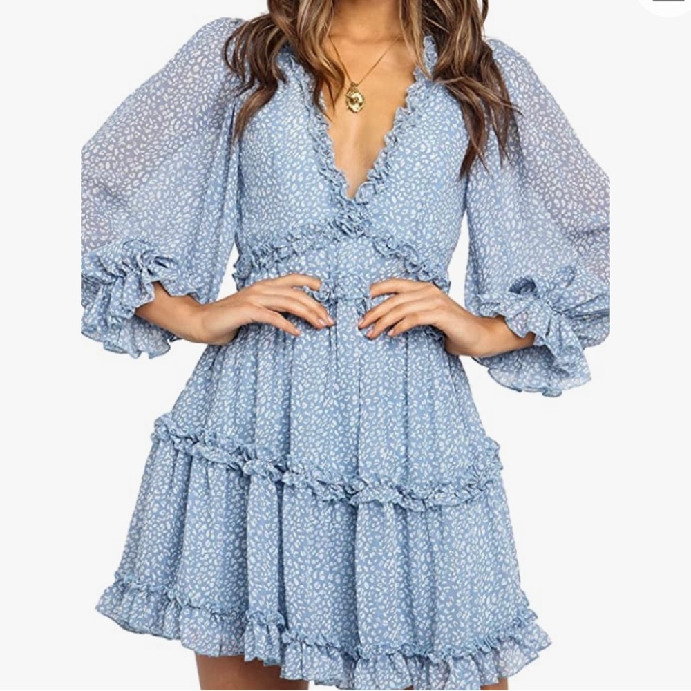 Women Ruffle Layer Backless Dress